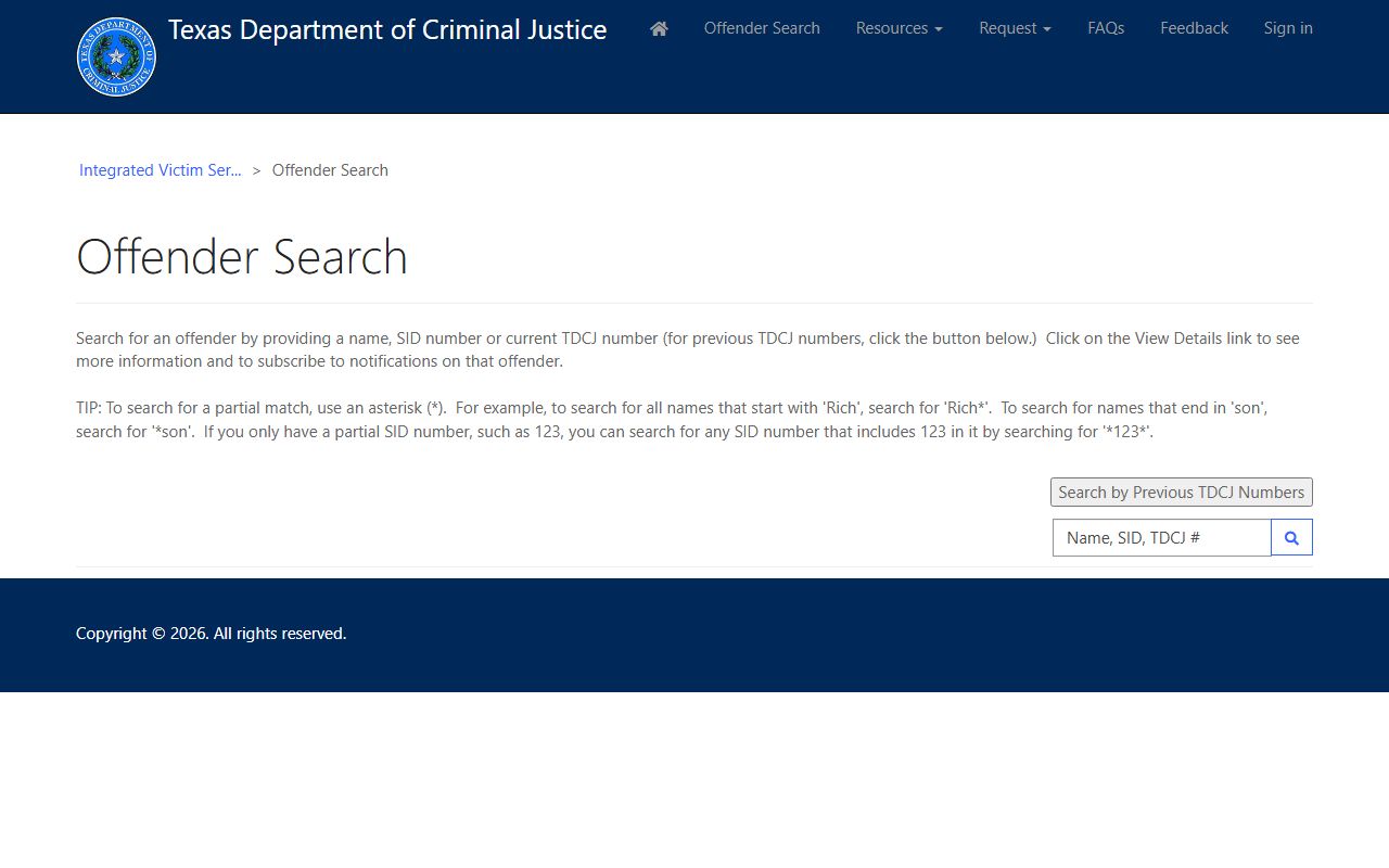 TDCJ offender search for released Hidalgo County inmates