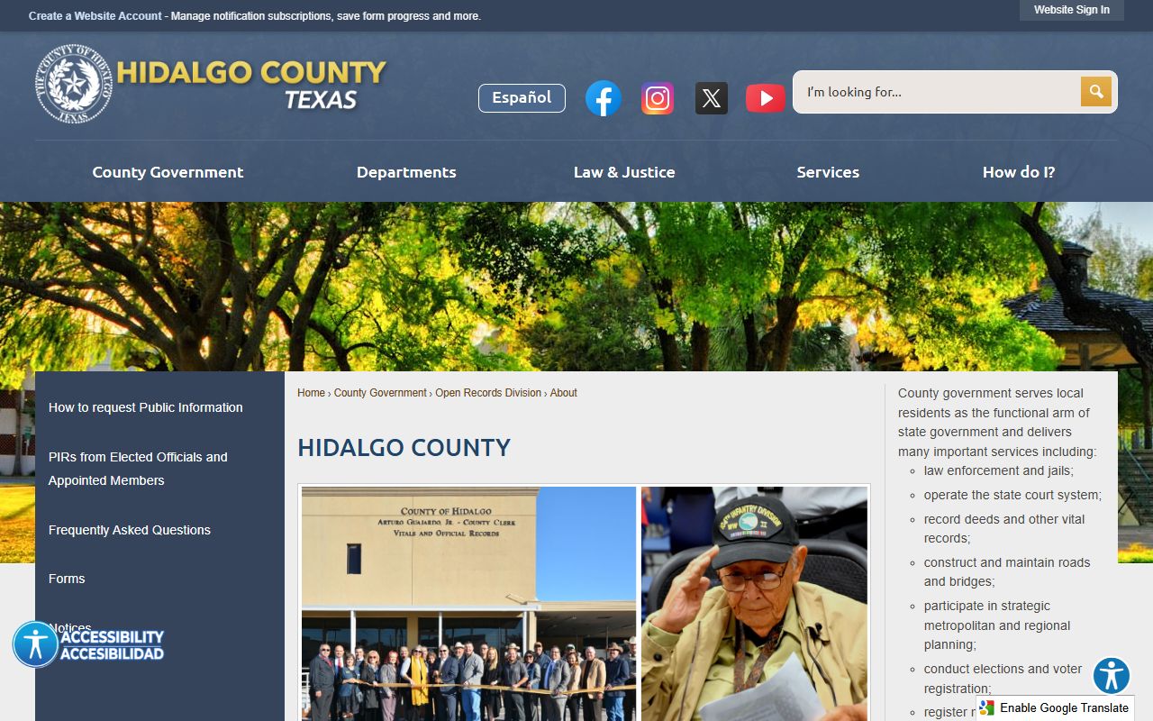 Hidalgo County court records and government office