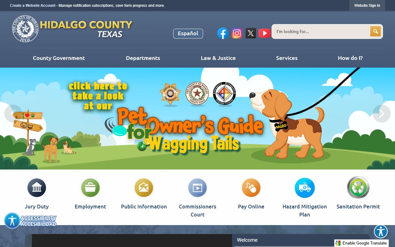 Hidalgo County official site for court records and county offices