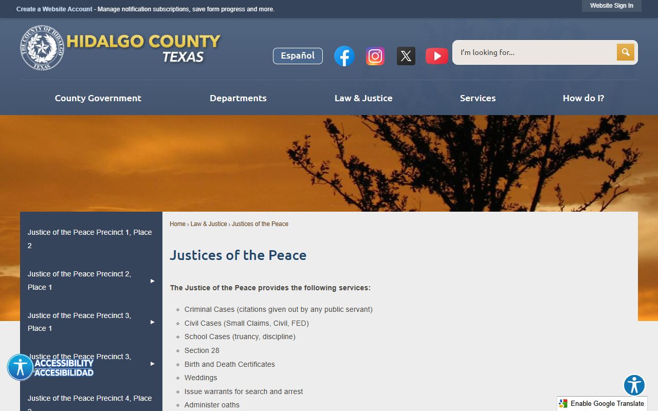 Hidalgo County justice courts that issue warrant records