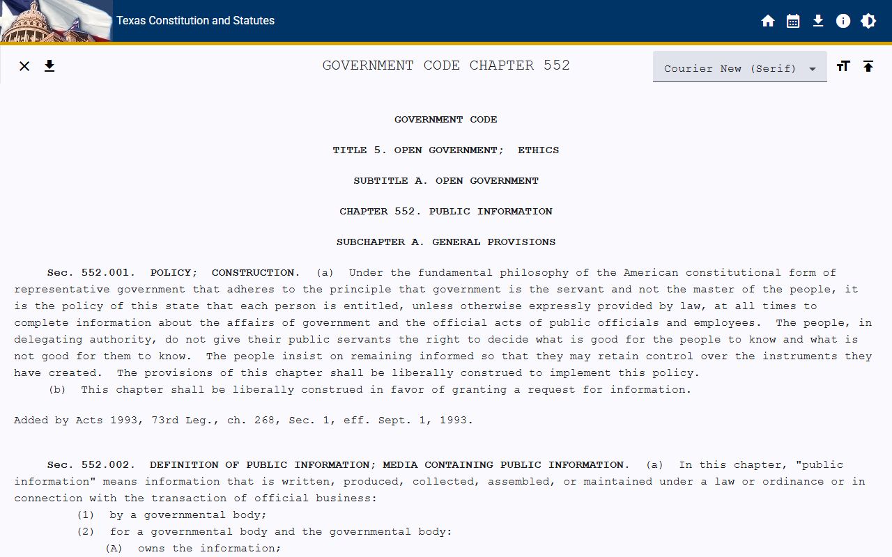 Texas Public Information Act for Hidalgo County public records